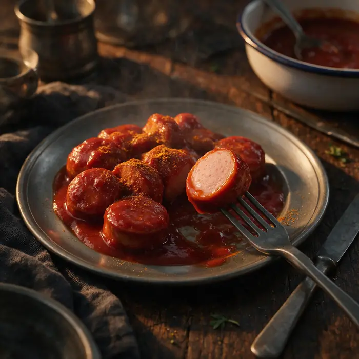 Sausage with curry sauce