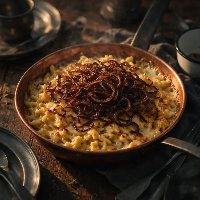 Scraped noodles with cheese